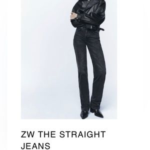 ZW straight leg black zara jeans